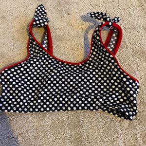 polka dot bathing suit with decorative ties